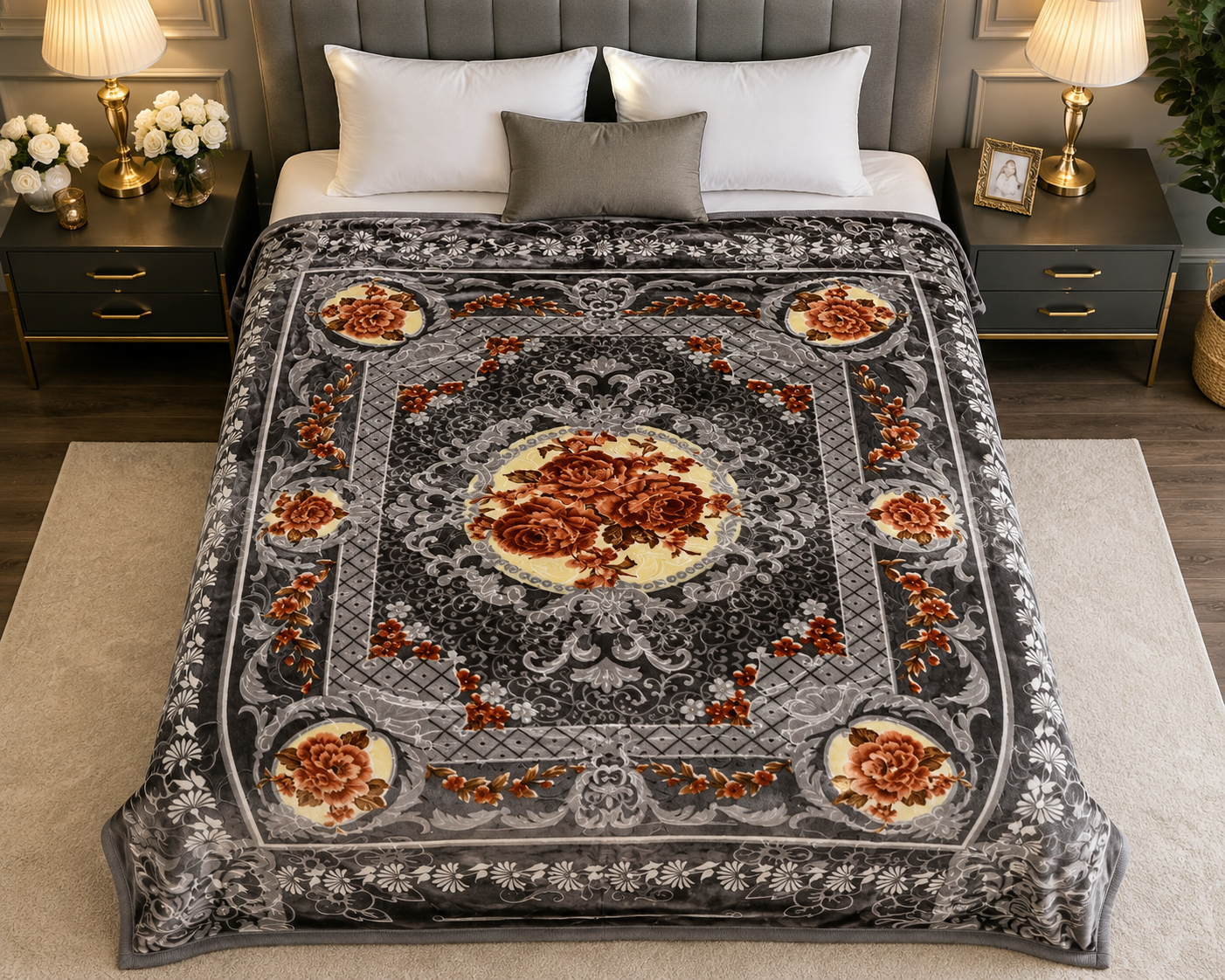 Best Choice Double Bed 2-Ply Blanket Grey