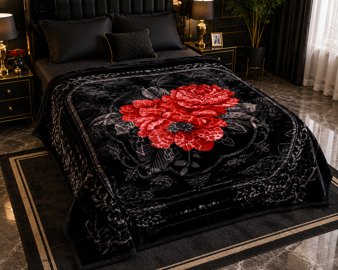 Best Choice Double Bed 2-Ply Blanket Black