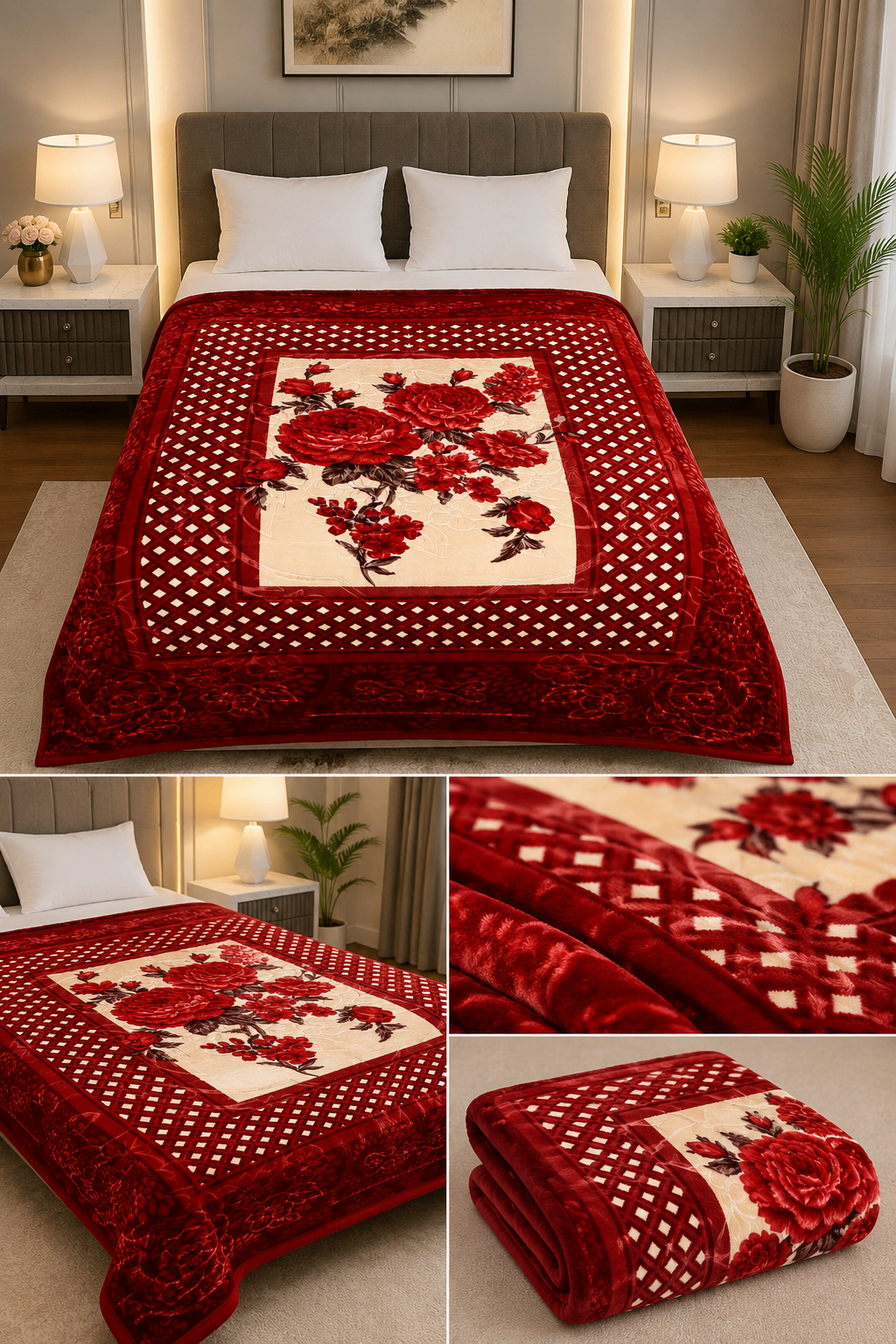 Best Choice Double Bed 2-Ply Blanket Maroon