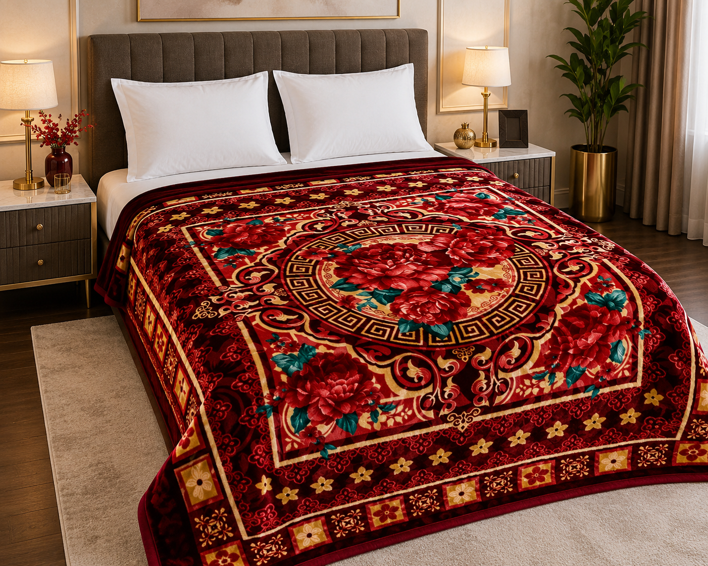 Best Choice Double Bed 2-Ply Blanket Maroon