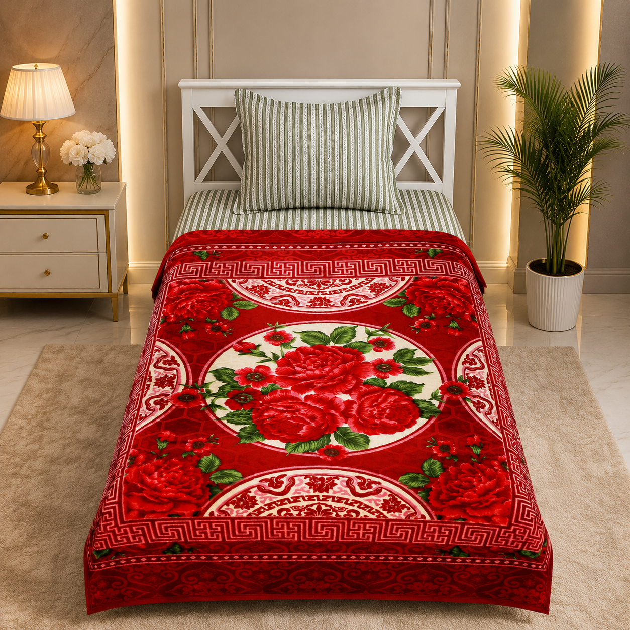 Prestige Single Bed 2-Ply Blanket Maroon