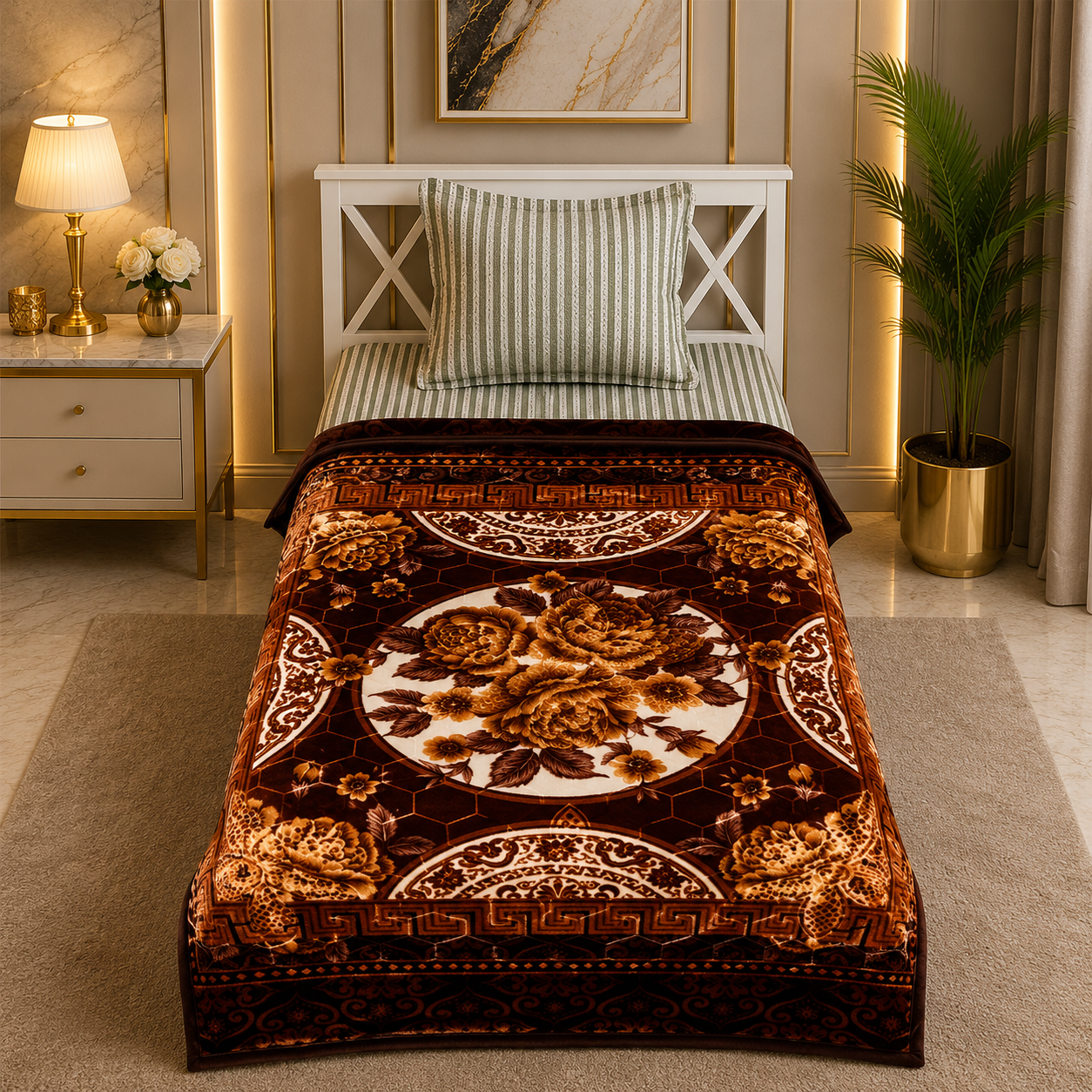 Prestige Single Bed 2-Ply Blanket Coffee