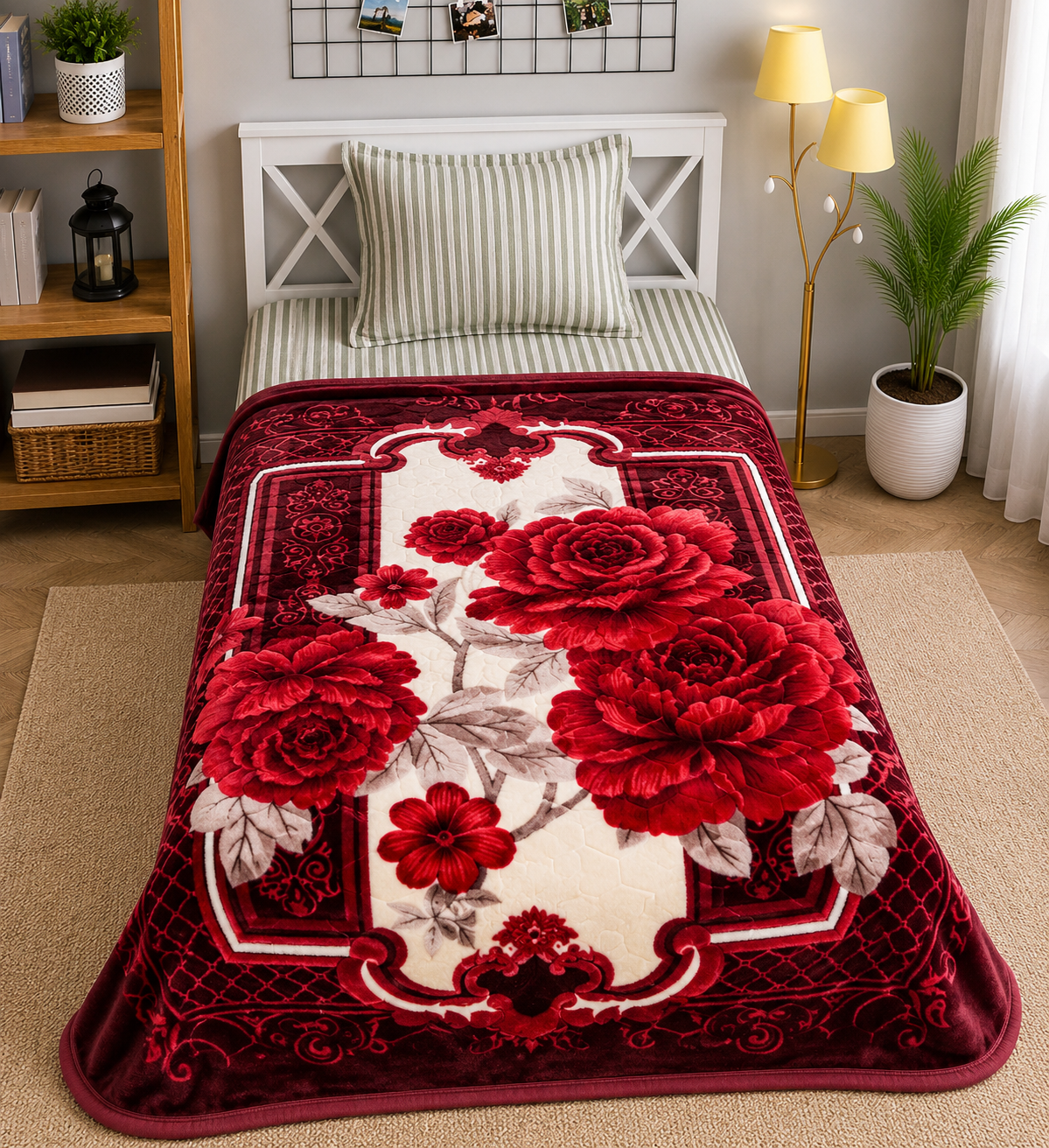 Royal Home Single Bed 2-Ply Blanket Maroon
